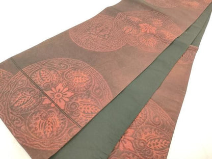 平和屋着物◎六通柄袋帯　ふくれ織　花丸文　正絹　逸品　AABN2579ps