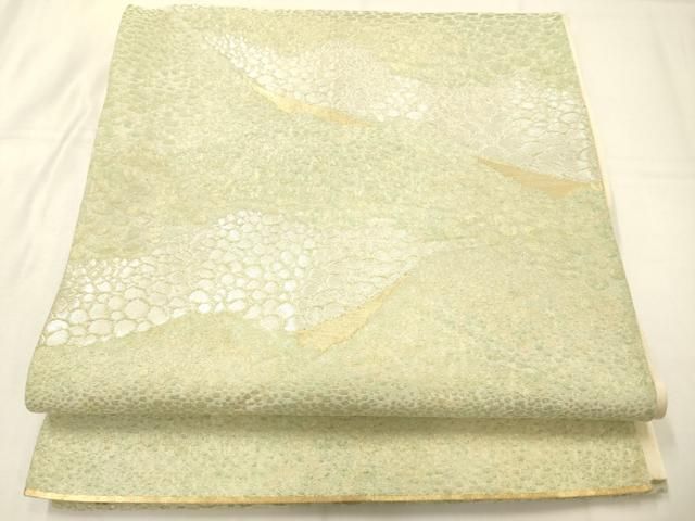 平和屋着物◎六通柄袋帯　石畳文　金糸　正絹　逸品　AABN2580ps