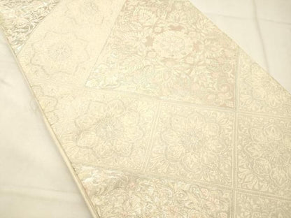 平和屋着物◎六通柄袋帯　天井花文　銀糸　正絹　逸品　AABN2590ps