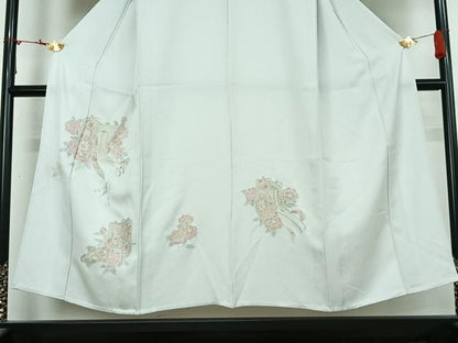 平和屋着物▽中国三大刺繍　スワトウ刺繍　汕頭刺繍　相良刺繍　総刺繍　訪問着　単衣　御所車花文　正絹　逸品　AABN2676jh