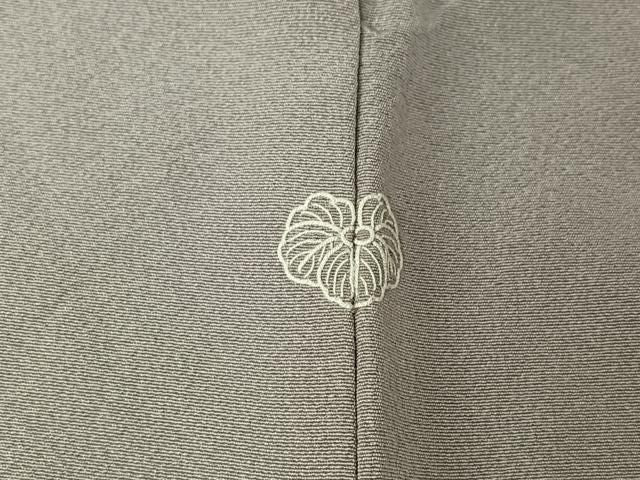 平和屋着物▽中国三大刺繍　相良刺繍　総刺繍　訪問着　単衣　草花文　牡丹鼠色地　正絹　逸品　AABN2744jh
