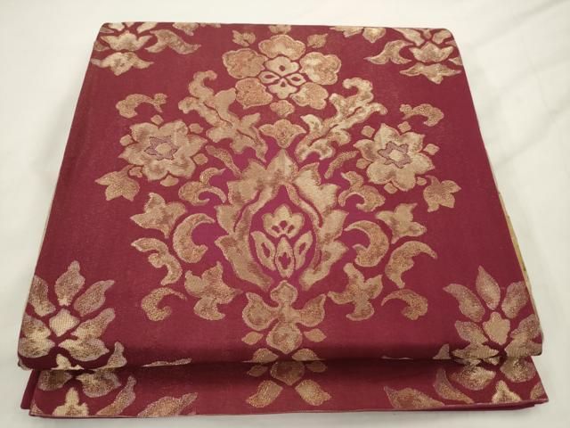 平和屋着物◎六通柄京袋帯　更紗花文　金糸　正絹　逸品　AABN2789ps