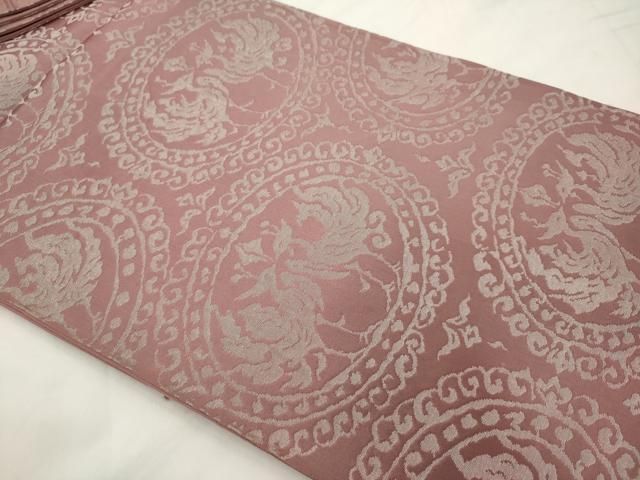 平和屋着物◎六通柄袋帯　鳳凰丸文　銀糸　正絹　逸品　AABN2791ps