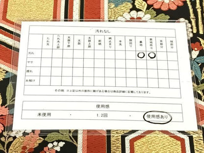 平和屋着物◎六通柄　本袋帯　唐織　亀甲花文　黒地　金糸　正絹　逸品　AABN2892dk