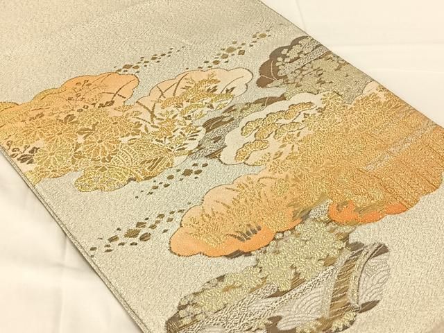 平和屋着物◎明つづれ　太鼓柄袋帯　雲重　金銀糸　正絹　逸品　AABN2898dk