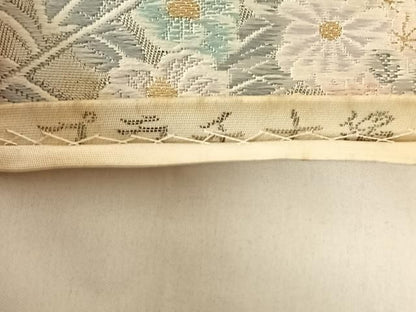 平和屋着物◎六通柄袋帯　唐織　プラチナ箔　裂取鳳凰文　正絹　逸品　AABN2899dk