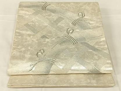 平和屋着物◎中国三大刺繍　汕頭刺繍　スワトウ刺繍　相良刺繍　太鼓柄袋帯　総刺繍　籬文　銀糸　引箔　正絹　逸品　AABN2903dk