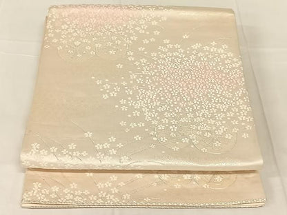 平和屋着物◎六通柄袋帯　唐織　花車文　銀糸　正絹　逸品　AABN2918dk