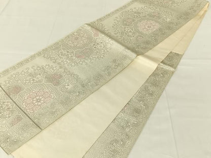平和屋着物◎六通柄袋帯　九百紋織錦　プラチナ箔　正絹　逸品　AABN2919dk