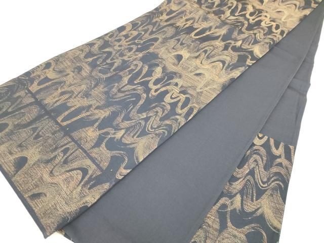 平和屋着物◎六通柄京袋帯　流水文　金糸　正絹　逸品　AABN2952ps