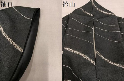 平和屋着物●上質な小紋　作家物　絞り　流水花文　正絹　逸品　AABN2967ph