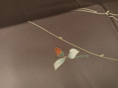 平和屋着物●訪問着　駒刺繍　枝花文　暈し染め　金彩　正絹　逸品　AABN2971ph