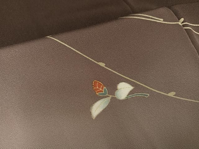 平和屋着物●訪問着　駒刺繍　枝花文　暈し染め　金彩　正絹　逸品　AABN2971ph