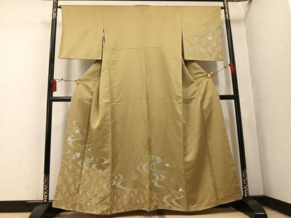 平和屋着物●訪問着　刺繍　竜田川　銀糸　正絹　逸品　AABN2975ph