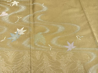 平和屋着物●訪問着　刺繍　竜田川　銀糸　正絹　逸品　AABN2975ph