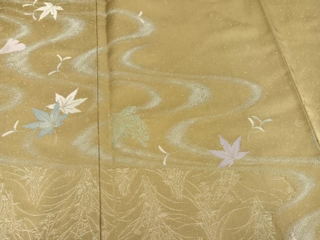 平和屋着物●訪問着　刺繍　竜田川　銀糸　正絹　逸品　AABN2975ph