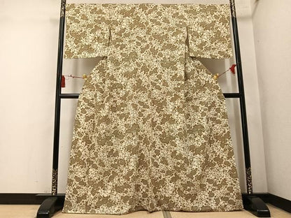 平和屋着物●上質な小紋　枝花文　正絹　逸品　AABN2976ph