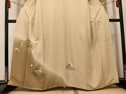 平和屋着物●西陣　京の名門　じゅらく謹製　帝王紫(古代帝王紫)　訪問着　刺繍　枝花文　暈し染め　金彩　正絹　逸品　AABN2977ph