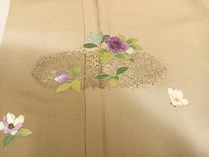 平和屋着物●西陣　京の名門　じゅらく謹製　帝王紫(古代帝王紫)　訪問着　刺繍　枝花文　暈し染め　金彩　正絹　逸品　AABN2977ph