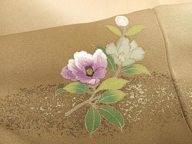 平和屋着物●西陣　京の名門　じゅらく謹製　帝王紫(古代帝王紫)　訪問着　刺繍　枝花文　暈し染め　金彩　正絹　逸品　AABN2977ph