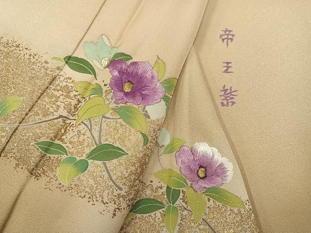 平和屋着物●西陣　京の名門　じゅらく謹製　帝王紫(古代帝王紫)　訪問着　刺繍　枝花文　暈し染め　金彩　正絹　逸品　AABN2977ph
