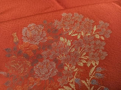 平和屋着物●世界的ファッションデザイナー　山本寛斎　kansaiブランド　振袖　孔雀花文　暈し染め　金糸　正絹　逸品　AABN2991ph