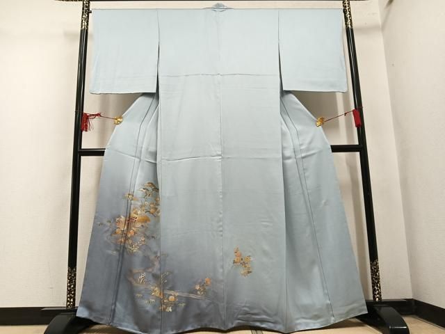 平和屋着物●金彩友禅　卓越技能者・名工・和田光正　訪問着　風景花文　暈し染め　金銀彩　正絹　逸品　AABN3000ph