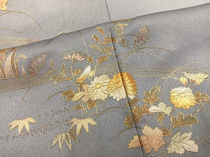 平和屋着物●金彩友禅　卓越技能者・名工・和田光正　訪問着　風景花文　暈し染め　金銀彩　正絹　逸品　AABN3000ph