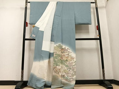 平和屋着物●宇山玄昇　色留袖　寿光織　平成　王朝華　金糸　やまと誂製　正絹　逸品　AABN3009ph