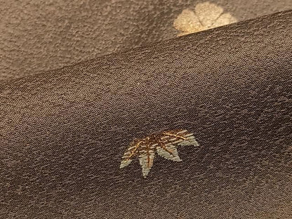 平和屋着物●訪問着　刺繍　舞花文　金糸　金通し地　正絹　逸品　AABN3016ph