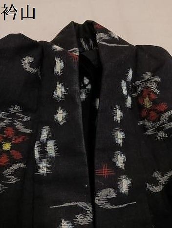平和屋着物●久留米絣　単衣　草花文　綿　逸品　AABN3017ph