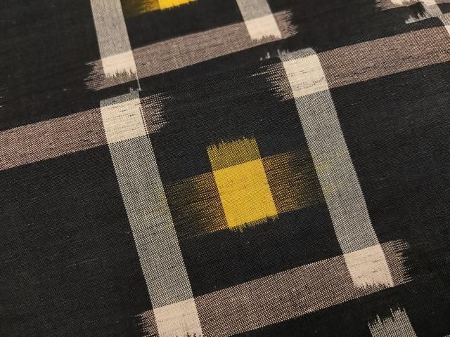 平和屋着物●久留米絣　単衣　格子　綿　逸品　AABN3021ph