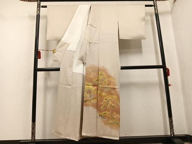 平和屋着物●干くさ染繍　色留袖　作家物　草木文　暈し染め　金糸　正絹　逸品　AABN3026ph