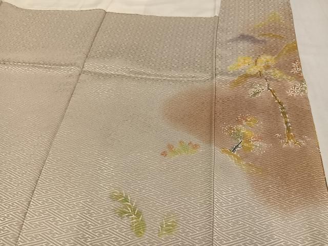 平和屋着物●干くさ染繍　色留袖　作家物　草木文　暈し染め　金糸　正絹　逸品　AABN3026ph