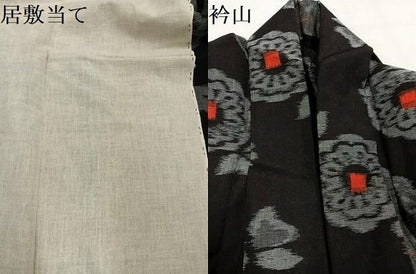 平和屋着物●久留米絣　単衣　舞花文　綿　逸品　AABN3027ph