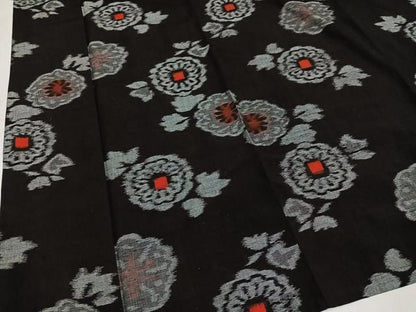 平和屋着物●久留米絣　単衣　舞花文　綿　逸品　AABN3027ph