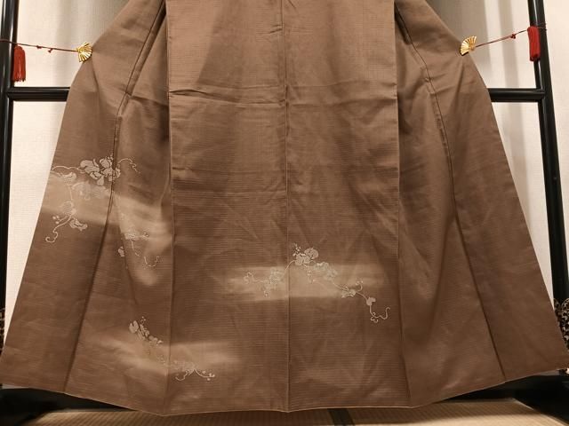 平和屋着物●訪問着　紬地　蔦の葉文　暈し染め　さが美扱い　正絹　逸品　AABN3031ph