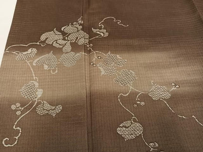 平和屋着物●訪問着　紬地　蔦の葉文　暈し染め　さが美扱い　正絹　逸品　AABN3031ph