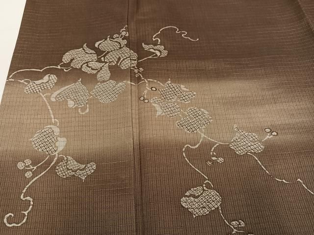 平和屋着物●訪問着　紬地　蔦の葉文　暈し染め　さが美扱い　正絹　逸品　AABN3031ph