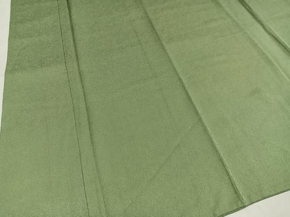 平和屋着物●上質な色無地　草花地紋　柳茶色　正絹　逸品　AABN3032ph