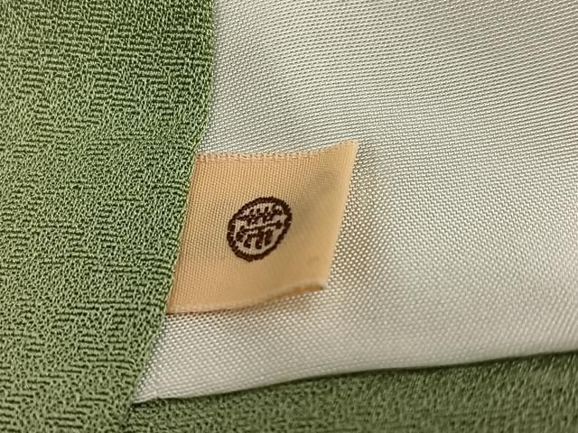 平和屋着物●上質な色無地　草花地紋　柳茶色　正絹　逸品　AABN3032ph