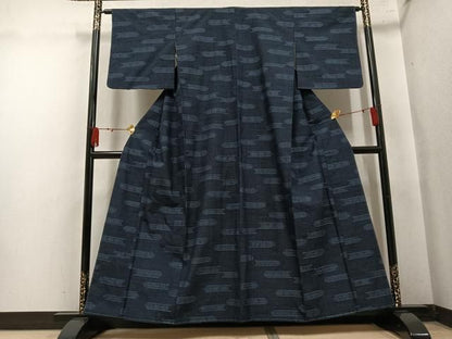平和屋着物●結城紬　横段文　正絹　逸品　未使用　AABN3035ph