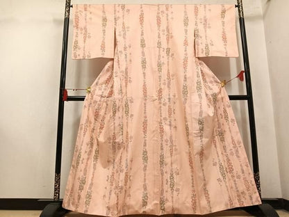 平和屋着物●本場大島紬　9マルキ　草花文　正絹　逸品　AABN3036ph