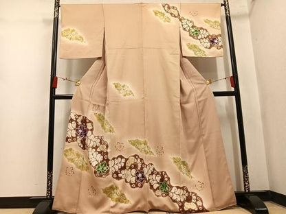 平和屋着物●訪問着　絞り　辻が花　正絹　逸品　AABN3037ph