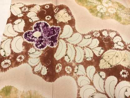 平和屋着物●訪問着　絞り　辻が花　正絹　逸品　AABN3037ph