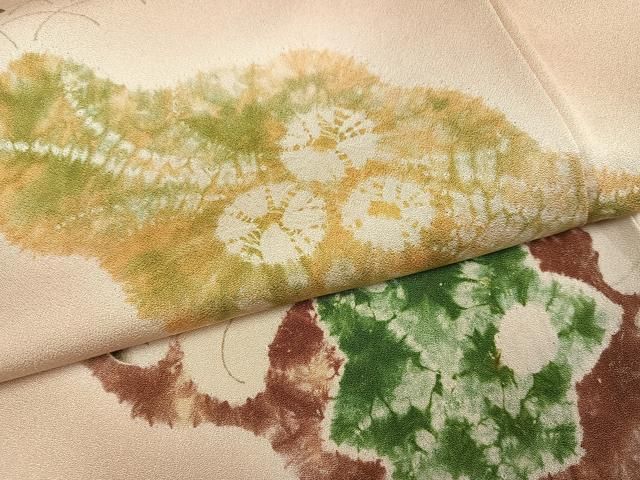 平和屋着物●訪問着　絞り　辻が花　正絹　逸品　AABN3037ph