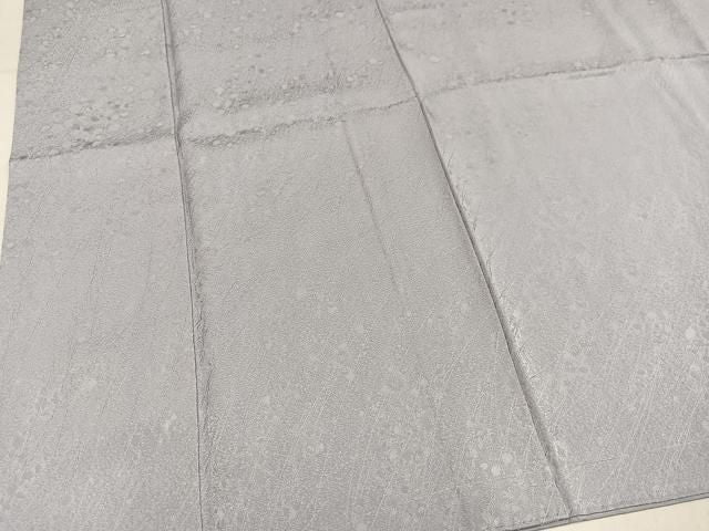 平和屋着物●上質な色無地　花地紋　白鼠色　丹後ちりめん　三越扱い　反端付き　正絹　逸品　未使用　AABN3038ph