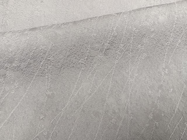 平和屋着物●上質な色無地　花地紋　白鼠色　丹後ちりめん　三越扱い　反端付き　正絹　逸品　未使用　AABN3038ph