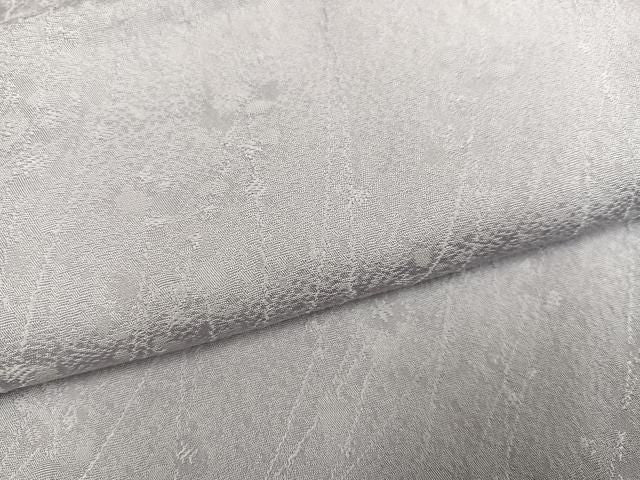 平和屋着物●上質な色無地　花地紋　白鼠色　丹後ちりめん　三越扱い　反端付き　正絹　逸品　未使用　AABN3038ph