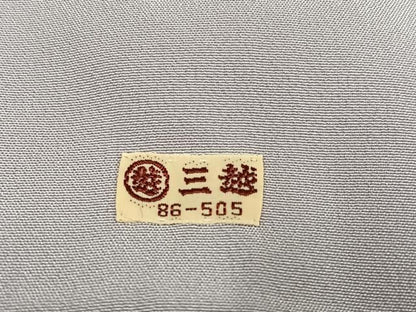 平和屋着物●上質な色無地　花地紋　白鼠色　丹後ちりめん　三越扱い　反端付き　正絹　逸品　未使用　AABN3038ph